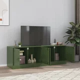 vidaXL TV omarica 2 kosa olivno zelena 67x39x44 cm jeklo