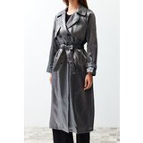 Trendyol Anthracite Oversize Wide Cut Belted Trench Coat | ePonuda.com