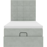 vidaXL Otomanski posteljni okvir z vzmetnicami siv 90x190cm žamet | Shoptok.si