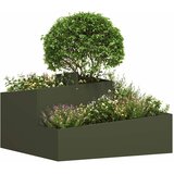  Vrtna saksija Maslinasto zelena 80 x 80 x 50 cm Čelična vrata | Eponuda.ba