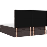 vidaXL Otomanski posteljni okvir z vzmetnicami rjav 180x200 cm blago | Shoptok.si