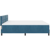  Okvir kreveta s madracem tamnoplave boje 200x200 cm baršun | shoptok.hr