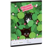 Ars Una think pink bilježnica s mačkom, A/5, 16-32 stranica, za 2. razred, s crtama | shoptok.hr