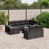  11-dijelni set vrtnih sofa od poliratana s jastucima crni Crna 65.5 x 62 x 69 cm | shoptok.hr
