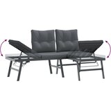  3-dijelni set vrtnih klupa s jastucima crni čelični | Eponuda.com