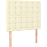  Krevet box spring s madracem LED krem 80x200 cm od umjetne kože - Krema 80 x 200 cm gumbi | shoptok.hr