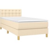  Krevet s oprugama i madracem krem 90 x 190 cm od tkanine | shoptok.hr