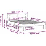  Krevetna konstrukcija s uzglavljem Vosak smeđa 150 x 200 cm | shoptok.hr