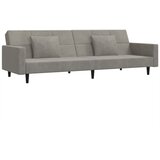 Maison Chic kavč - Sofa - Kanape dvosed z ležiščem in dvema blazinama svetlo siv žamet, (21727671) Cene