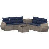  Set sofe 8 kom. Siva i tamnoplava Poli Rattan i čelik | shoptok.hr