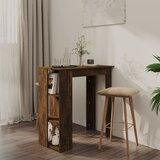 vidaXL Barska miza s polico dimljeni hrast 102x50x103,5 cm iverna pl. Cene