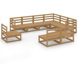  The Living Store Vrtna sedežna garnitura 9-delna medeno rjava trdna borovina - Vrtna Sedežna Garnitura, (21461004) | Shoptok.si