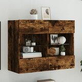 vidaXL Zidni TV ormarić s LED svjetlima boja hrasta 78 5x30x60 5 cm Cijene