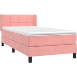Box spring krevet s madracem ružičasti 100x200 cm baršunasti | shoptok.hr