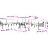 vidaXL Sjedeća garnitura za vrt 10 pcs Antracit Čelik | shoptok.hr