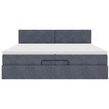vidaXL Okvir kreveta s madracima tamnosivi 200x200cm baršunasti | shoptok.hr