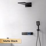 ELITE EDITION Luksuzni podometni tuš sistem BCS1050 z inteligentnim LED zaslonom — Mat črna — Dva izliva | Shoptok.si