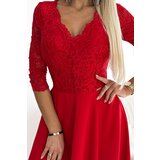 Numoco Elegant lace long dress with neckline and slit | Shoptok.si