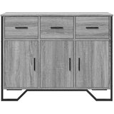  Komoda siva boja hrasta 97x32,5x74,5 cm od konstruiranog drva | shoptok.hr
