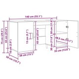 vidaXL Stol Umjetnički hrast 140 x 50 x 75 cm Konstruirano drvo | shoptok.hr