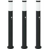 vidaXL Stebričke s senzorjem 3 kosi 80 cm nerjaveče jeklo IP44, (5000296988) | Shoptok.si