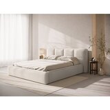 Micadoni Krem tapecirani bračni krevet s prostorom za odlaganje s podnicom 140x200 cm Simon – | shoptok.hr