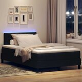  Krevet s opruga kutije s LED trakama Crna 120 x 200 cm tkanina | Shoptok.si