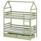 Molarem Home Drveni dječji krevet na kat Alex s ladicom - olive - 200x90 cm - Madrac PE pjena 8 cm-spužvasti madrac | shoptok.hr