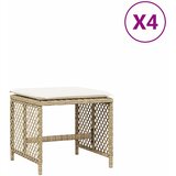  Vrtni stolci s jastucima 4 kom bež 41x41x36 cm od poliratana | Eponuda.ba