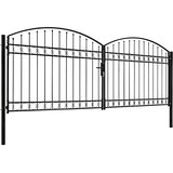 Vrata za ogradu ASSEN dvostruka vrata s lučnim vrhom čelik 400x150 cm | Eponuda.com