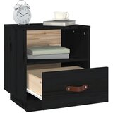  Noćni ormarići 2 kom crna 40 x 34 x 45 cm od masivne borovine | Shoptok.si