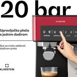 Klarstein 1,8 l aparat za kavo s penilnikom mleka, 20 bar vzvodni aparat za kavo, majhen aparat za mleto kavo s 1350 W, baristični aparat za kavo za ledeni cappuccino latte espresso | Shoptok.si