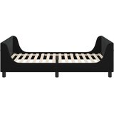  Krevet za djecu s uzglavljem Crna 90 x 190 cm Baršun | shoptok.hr