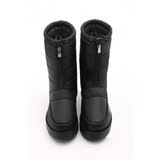 Marjin Women's Snow Boots with Thick Serbs and Shearling Loins, Zipper in the Front with Elasticity Deviza, Black | Shoptok.si
