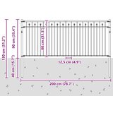  Spike Fence Črna 200 x 130 cm Prašno lakirano jeklo, (5000157958) | Shoptok.si