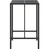  Barski stol sa staklenom pločom crni 70x70x110 cm od poliratana | shoptok.hr
