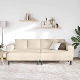  Tkaninska sofa s jastukom Krema 208 cm Baršunasta tkanina | shoptok.hr