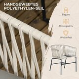  Set od 2 stolice za terasu boho stil udobno sjedalo jastuci za sjedenje periva navlaka metalni okvir bež | shoptok.hr