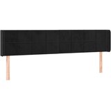 Maison Chic posteljno vzglavje - vzglavna omarica - nočna omarica z ušesi črno 203x16x78/88 cm žamet, (21709132) Cene