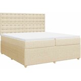  Krevet s oprugama i madracem krem 200 x 200 cm od tkanine | shoptok.hr