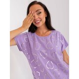 Fashion Hunters Light purple blouse with casual print Cene