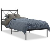  Metalni okvir za krevet s uzglavljem crni 75x190 cm | shoptok.hr