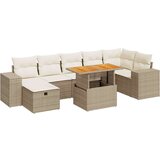 vidaXL 5-dijelni set vrtnih sofa s jastucima poliratan i bagrem bež | shoptok.hr
