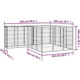 vidaXL Ograda za pse s 18 panela crna 50 x 100 cm čelik obložen prahom | shoptok.hr