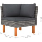  Vrtna sedežna garnitura 9-delna z blazinami poli ratan siva, (20677647) | Shoptok.si