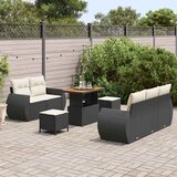  Sjedeća garnitura za vrt 8 kom. 5-Broj sjedala Crna i Krema 90 x 55 x 71 cm | shoptok.hr