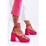 Boto Fashionable High Heels Sandals With Straps Fuchsia Shemira | shoptok.hr