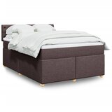  Krevet s oprugama i madracem tamnosmeđi 140x200 cm tkanina | shoptok.hr
