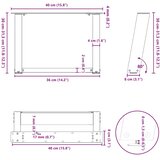  Noge za klub stolić U-oblik 2 kom Bijele 40 x (30-31) cm Čelik | shoptok.hr