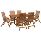  7-dijelni vrtni blagovaonski set Prirodna Čvrsto drvo akacije | shoptok.hr